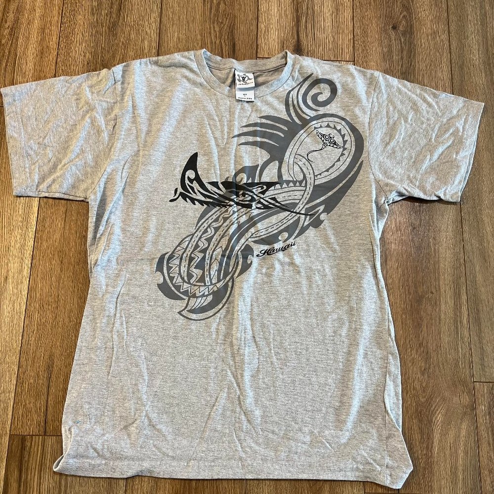 Shaha Surfwear Hawaii Graphic Tee Grey Large